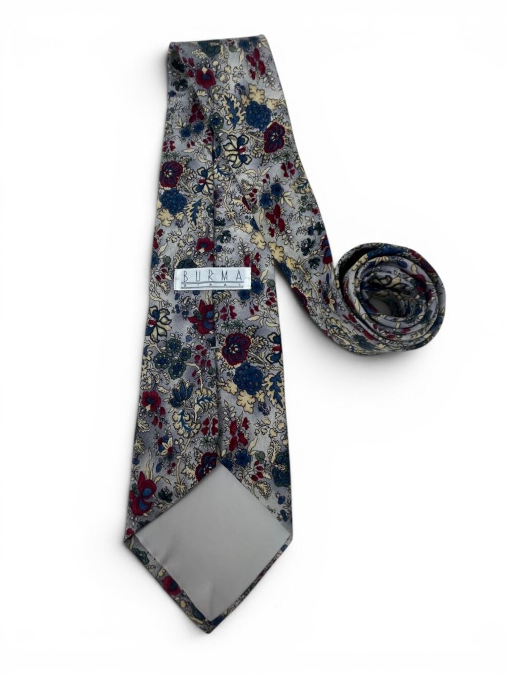 Burma Bibas Vintage Mixed Floral Woven Silk 4” Wide Blade Tie - Picture 2 of 6